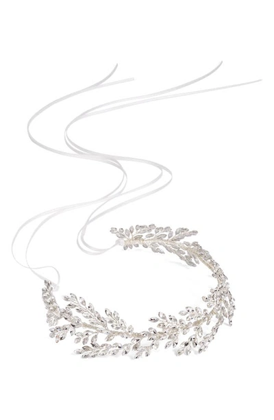 Brides And Hairpins Kira Crystal Halo & Sash In Silver