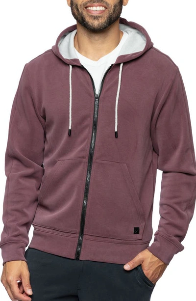 Fundamental Coast Later On Zip Front Hoodie In Eggplant