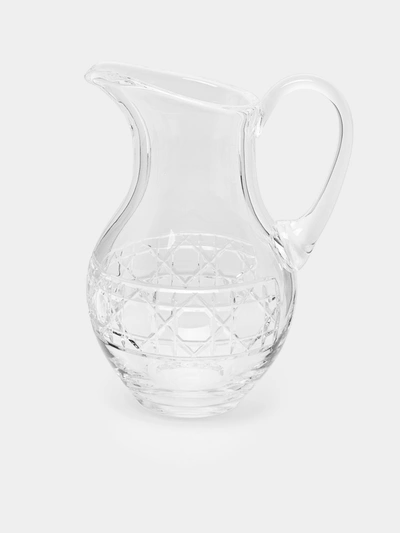 Cristallerie De Montbronn Jacquard Hand-blown Crystal Water Pitcher In Transparent