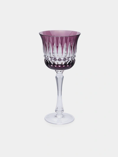 Cristallerie De Montbronn Mélodie Hand-blown Crystal Red Wine Glass In Purple