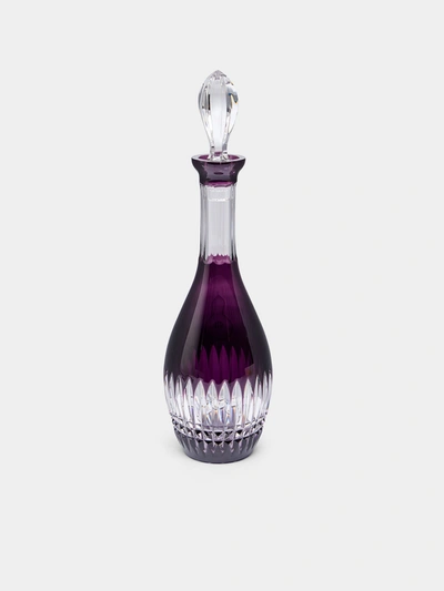 Cristallerie De Montbronn Mélodie Hand-blown Crystal Wine Decanter In Purple