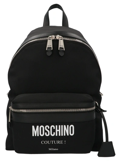 Moschino Logo Backpack Backpacks In Black