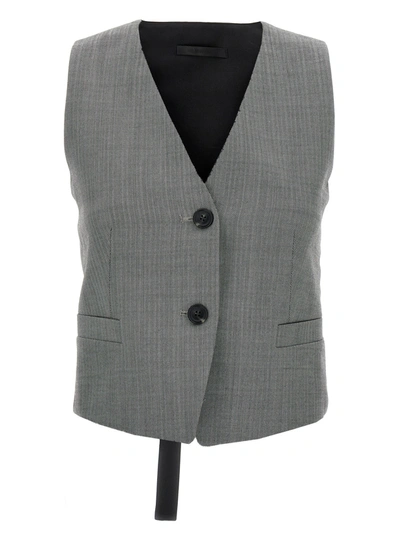 Helmut Lang Chevron Vest Gilet In Multicolor