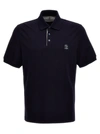 Brunello Cucinelli Logo Print Shirt Polo In Blue
