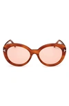 Tom Ford Lily-02 55mm Tinted Cat Eye Sunglasses In Blonde Havana / Violet