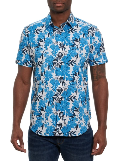Robert Graham Connell Short Sleeve Button Down Shirt In Blue