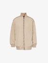 Weekend Max Mara Womens Clay Norel Quilted Shell Bomber Jacket In Cream