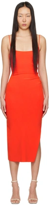 Bec & Bridge Jessi Split-hem Stretch-woven Midi Dress In Fire