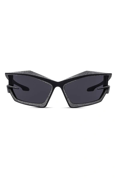 Givenchy 69mm Geometric Sunglasses In Matte Black / Silver Flash