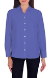Foxcroft Meghan Solid Cotton Button-up Shirt In Dark Chambray