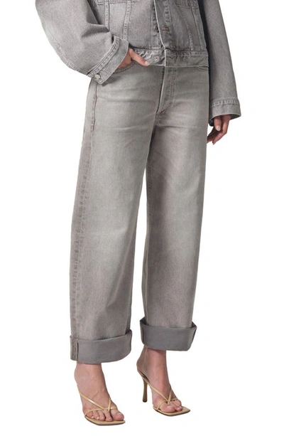 Citizens Of Humanity Ayla High Waist Baggy Wide Leg Jeans In Grey