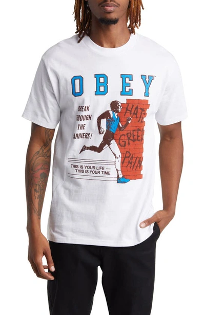 Obey Break Barriers Graphic T-shirt In White