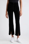 Kkco Canyon Front Slit Corduroy Ankle Pants In Black