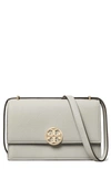 Tory Burch Miller Leather Convertible Shoulder Bag In Feather Gray