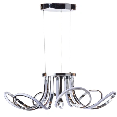 Finesse Decor 6 Petal Flower Led Strip Chandelier // Chrome And Dimmable