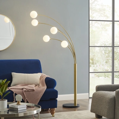 Finesse Decor Anechdoche 5 Lights Gold And White Floor Lamp