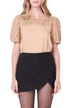 English Factory Smocked Top In Tan