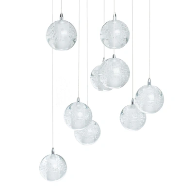 Finesse Decor 9 Light Crystal Spheres Chandelier // Round Chrome Canopy