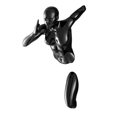 Finesse Decor Black Wall Runner 13" Woman Sculpture