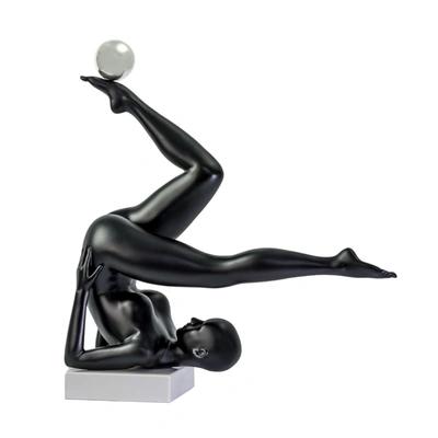 Finesse Decor Emma Doll Sculpture // Matte Black And Steel
