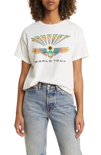 Vinyl Icons Journey World Tour Cotton Graphic T-shirt In Marshmallow