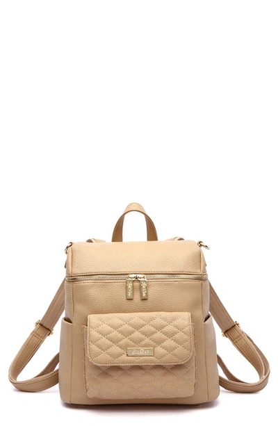 Luli Bebe Babies' Petit Monaco Faux Leather Diaper Bag In Latte Brown