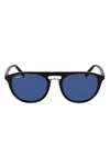 Ferragamo Gancini 54mm Aviator Sunglasses In Blue/ Black