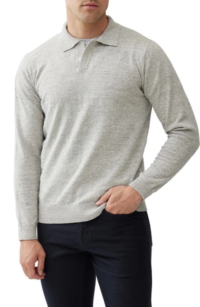 Rodd & Gunn Fortrose Johnny Collar Jumper In Stone Marle