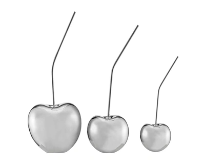 Finesse Decor Set Of Three Cherries // Large Medium And Small Chrome