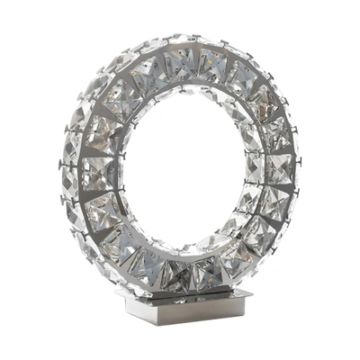 Finesse Decor Round Crystal Extravaganza 11" Table Lamp // Led Strip