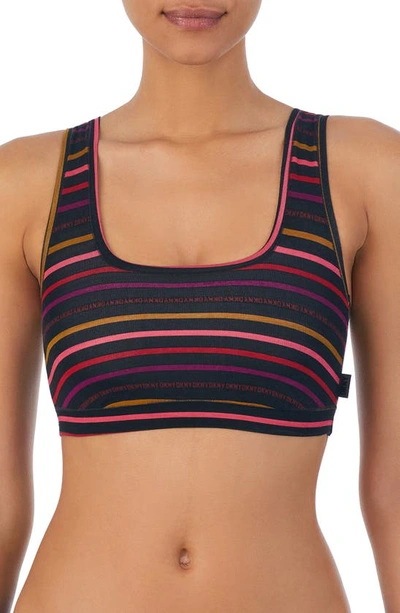 Dkny Stretch Modal Pullover Bralette In Logo Stripe