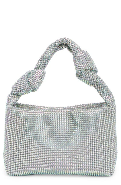 Jessica Mcclintock Everleigh Crystal Mesh Shoulder Bag In Irridescent Silver