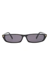 Tom Ford 59mm Slim Rectangle Sunglasses In Shiny Black / Smoke