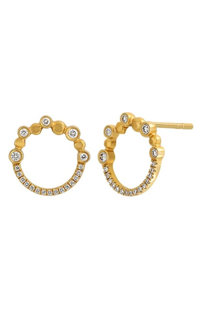 Bony Levy Mykonos Diamond Front Hoop Earrings In 18k Yellow Gold