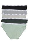 Calvin Klein Autograph 5-pack Bikini Panties In 6ou Black/ Sage