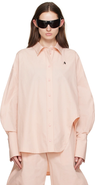 Attico Diana Oversized Cotton Shirt In Pink