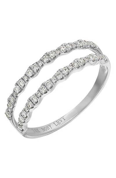 Bony Levy Diamond Double Row Ring In 18k White Gold