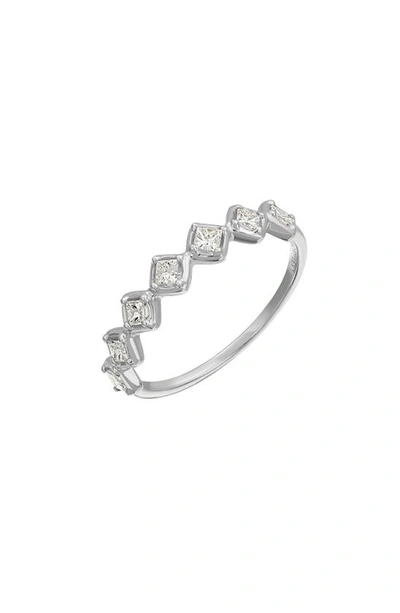 Bony Levy Florentine 18k White Gold Princess Cut Diamond Stackable Ring