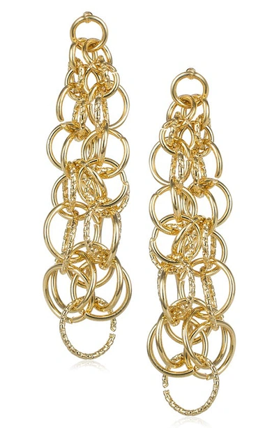 Jardin Cluster Chain Drop Earrings In Gold