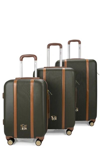 Badgley Mischka Mia Hardshell 3-piece Luggage Set In Olive Green