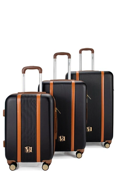 Badgley Mischka Mia Hardshell 3-piece Luggage Set In Black