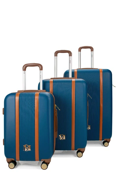 Badgley Mischka Mia Hardshell 3-piece Luggage Set In Navy