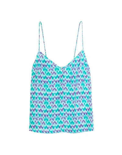 Paloma Blue Silk Top In Turquoise