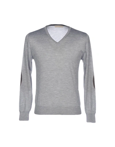 Aran Cashmere Sweaters In Light Grey