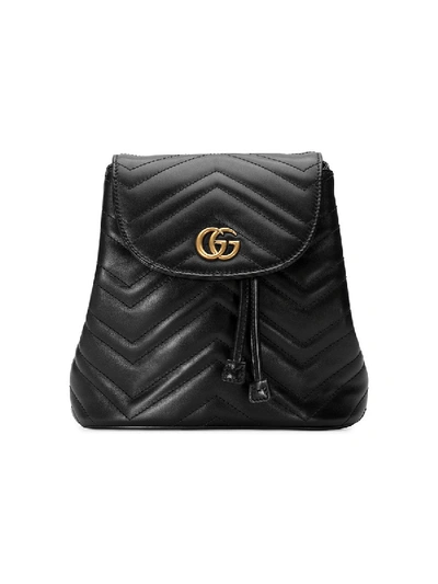 Gucci Marmont Quilted Leather Backpack In Black