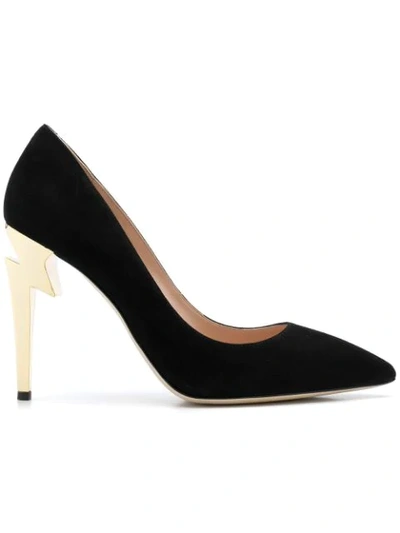 Giuseppe Zanotti Black Leather Pumps With Covered 'sculpted' Heel.