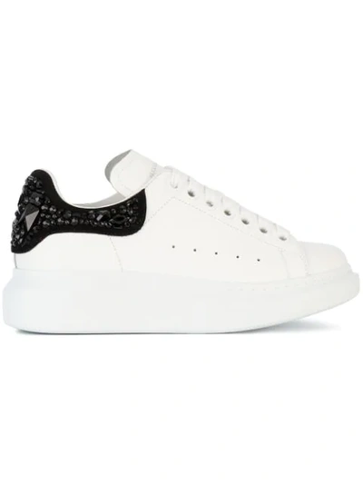 Alexander Mcqueen Embellished Lace Up Sneakers In White
