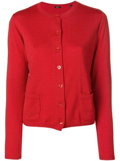 Aspesi Cropped Cardigan In Red