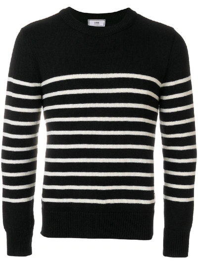 Ami Alexandre Mattiussi Breton Stripes Crew Neck Sweater In Black