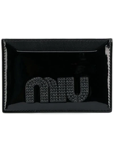 Miu Miu Logo Plaque Cardholder - Black